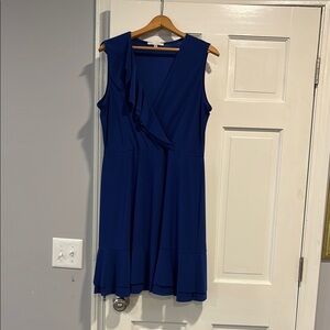 Royal Blue Sleeveless Wrap Mini Dress